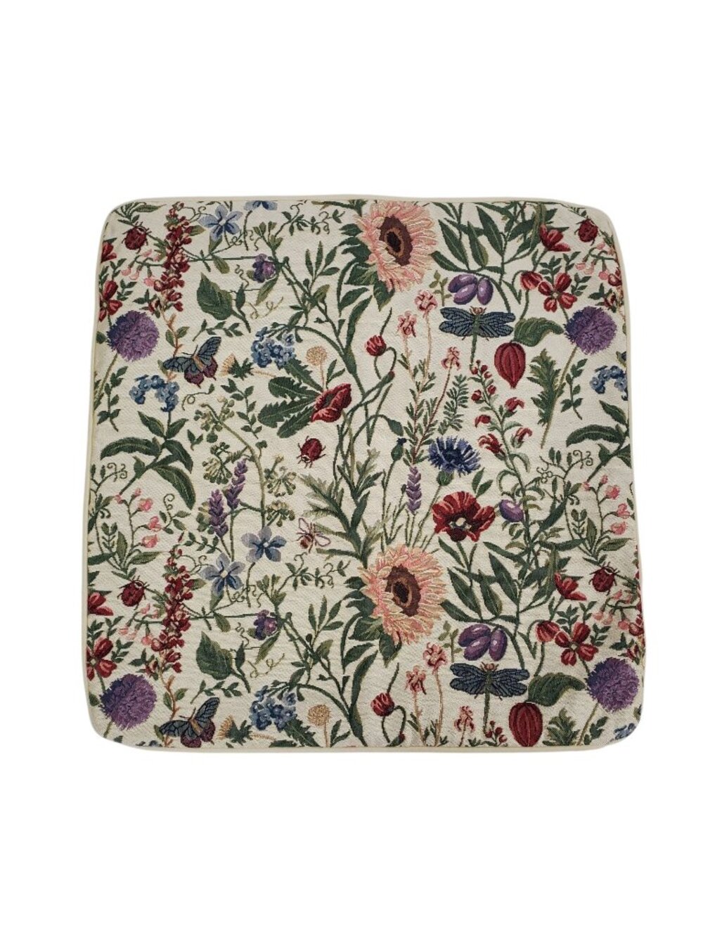 Signare Floral Tapestry Throw Pillow Cover Zipper Closure 18"x18" Multicolor